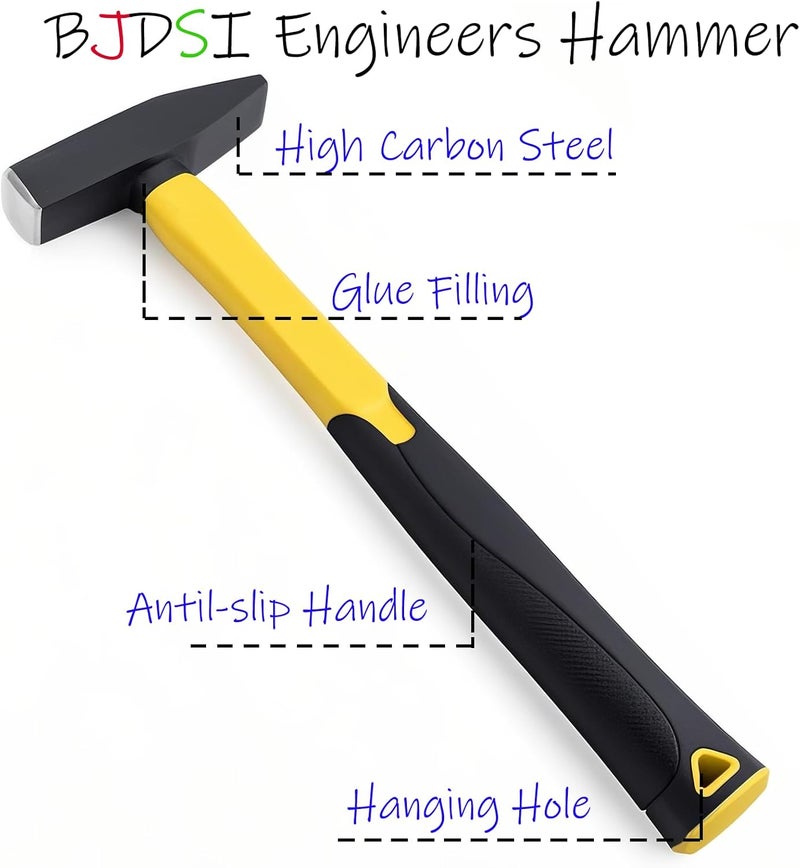 BJDSI 17 oz Blacksmith Hammer,Anti-Shaking,Anti-Rust,Shock-Proof Plastic Handle. - Image 3